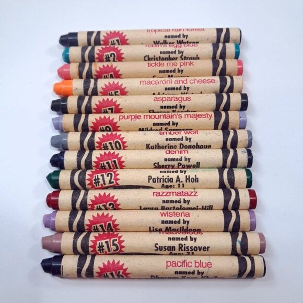 Vintage Crayola Crayons Name Colors Contest crayon set‎ Made USA Binney & Smith